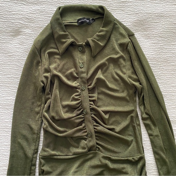 PrettyLittleThing Bodysuit Green Size 6 - Picture 3 of 5